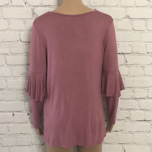 Wide sleeve western boho flare bell sleeve long sleeve rodeo Top - Picture 3 of 5